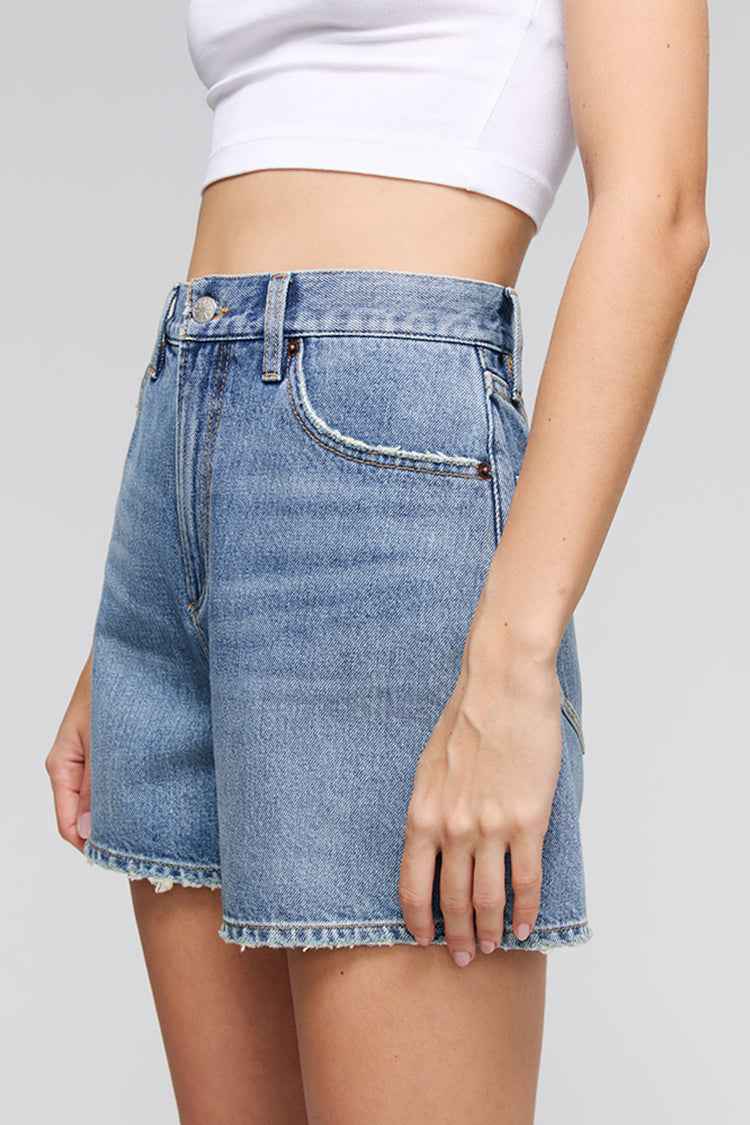 Easy Buckle High-Rise Denim Shorts HJ820