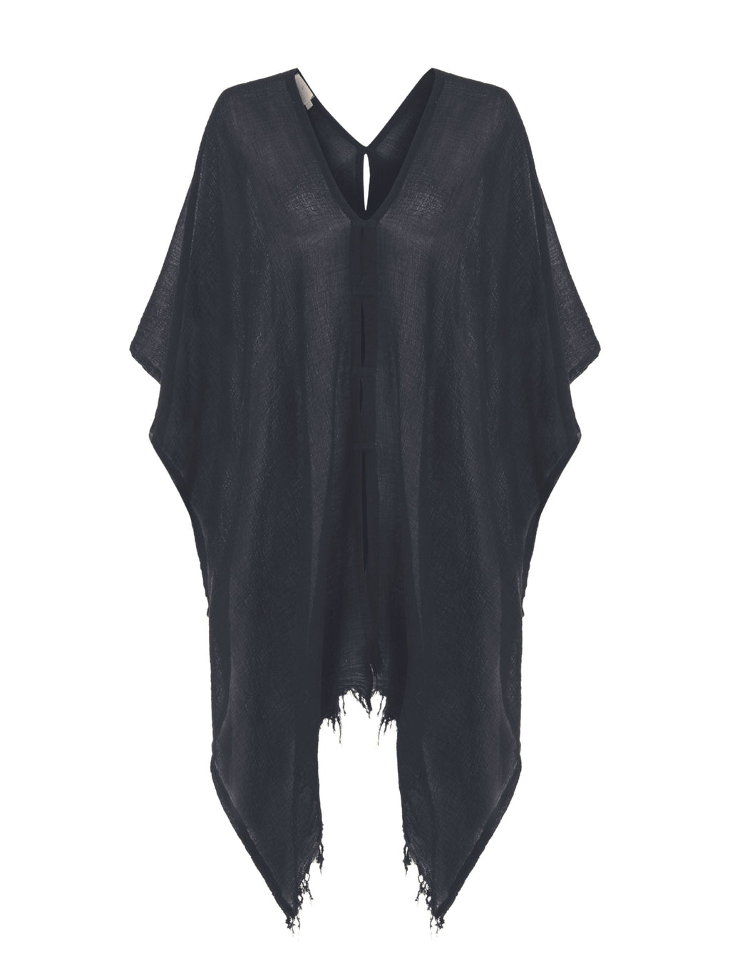 Ava Kimono in Vintage Navy – Hand-Loomed Turkish Cotton Beach Kaftan