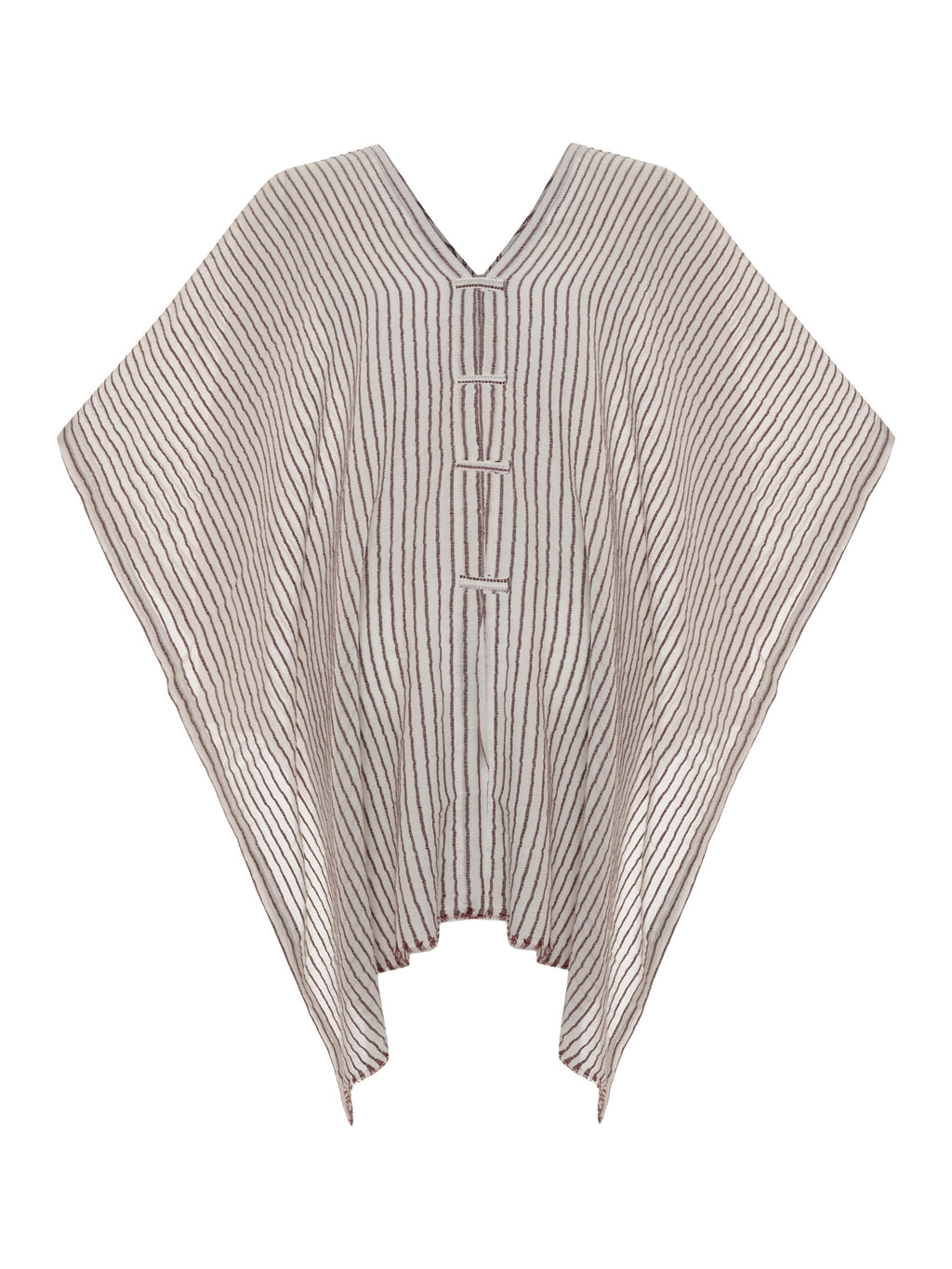 Ava Kimono in Burgundy Stripes – Hand-Loomed Turkish Cotton Beach Kaftan