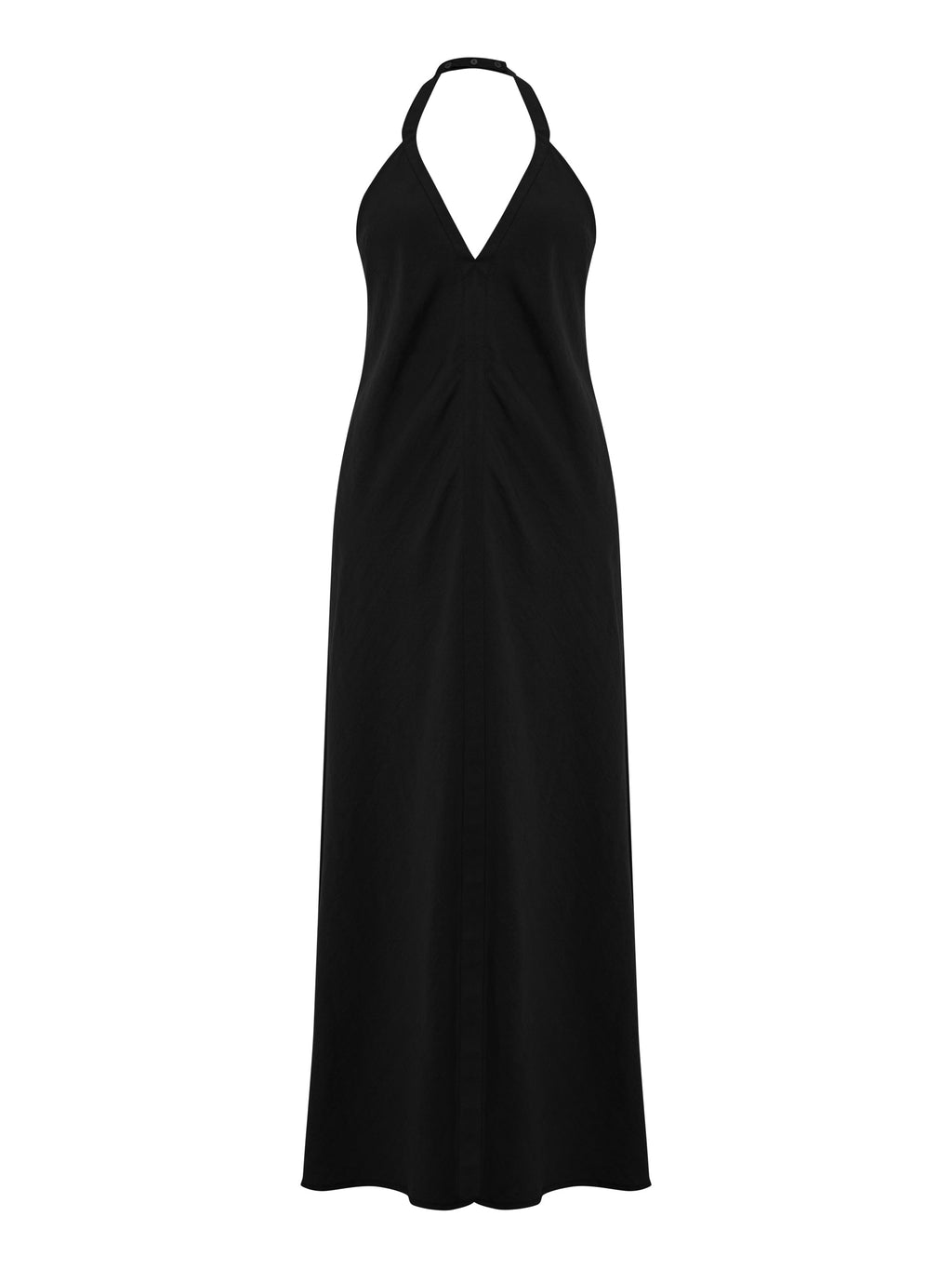 Zoe Black Maxi Dress with Open Back and Adjustable Halter Neck