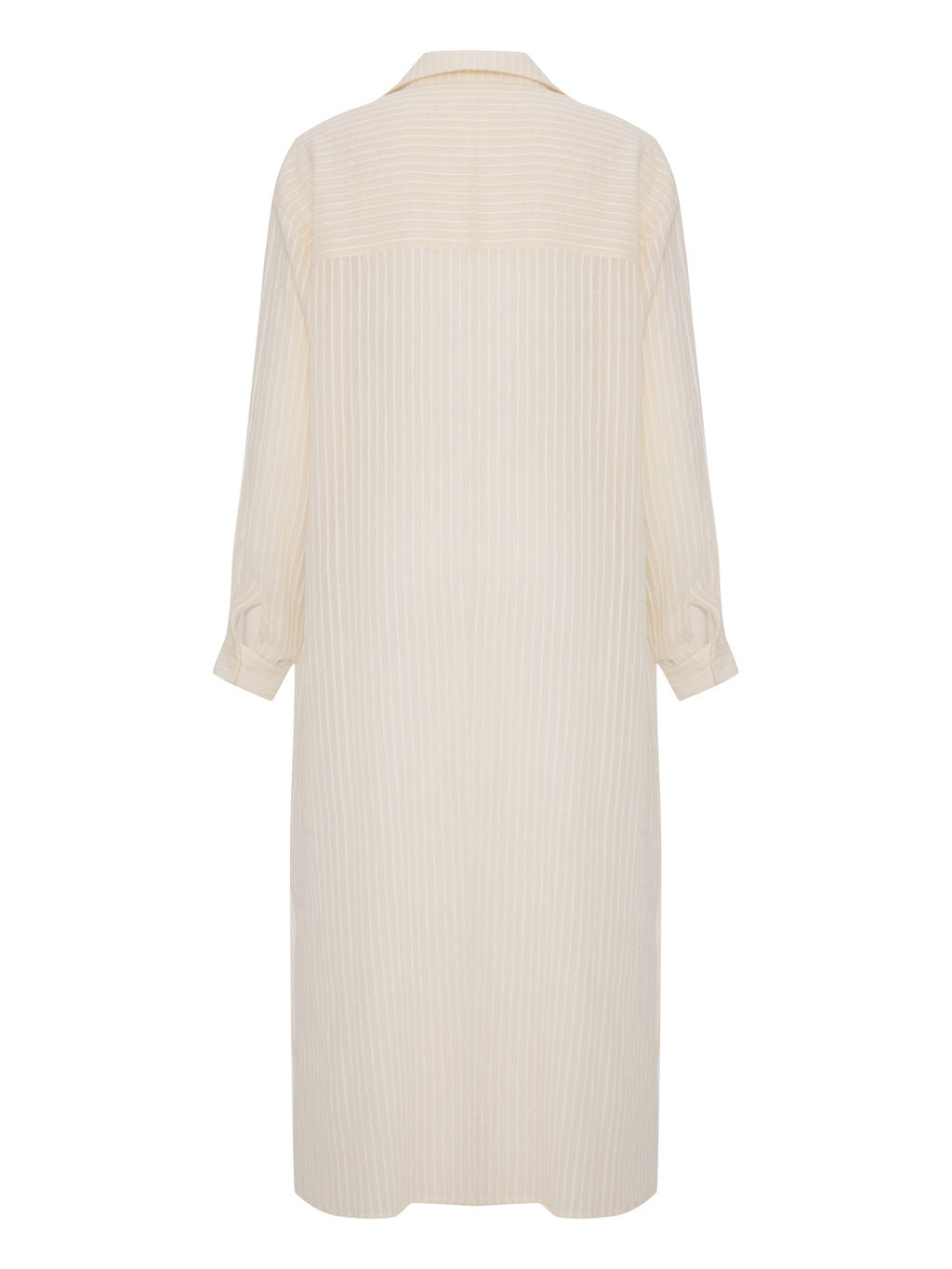 Voyage White Striped Button-Down Shirt Dress in 100% Turkish Cotton