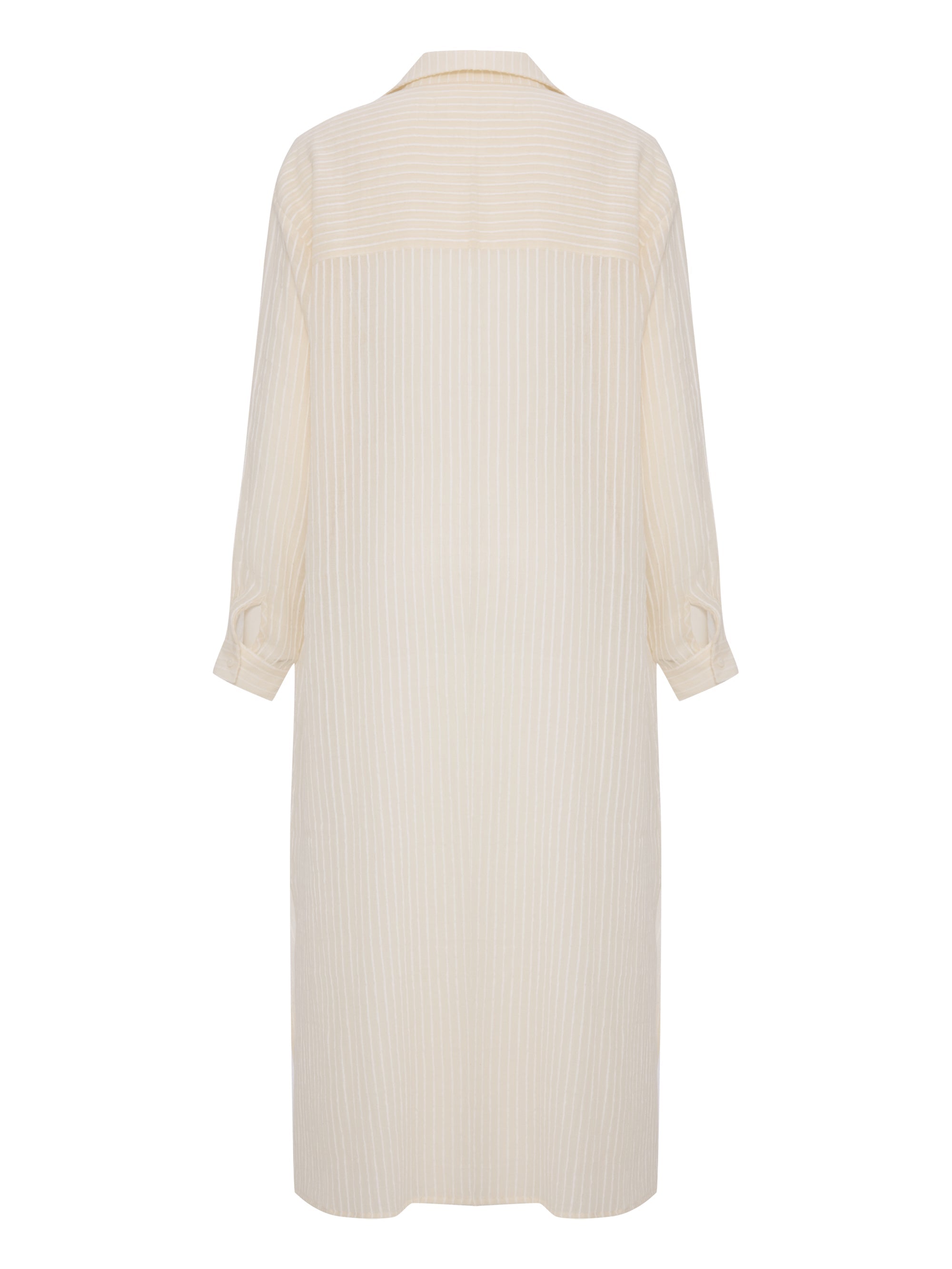 Voyage White Striped Button-Down Shirt Dress in 100% Turkish Cotton