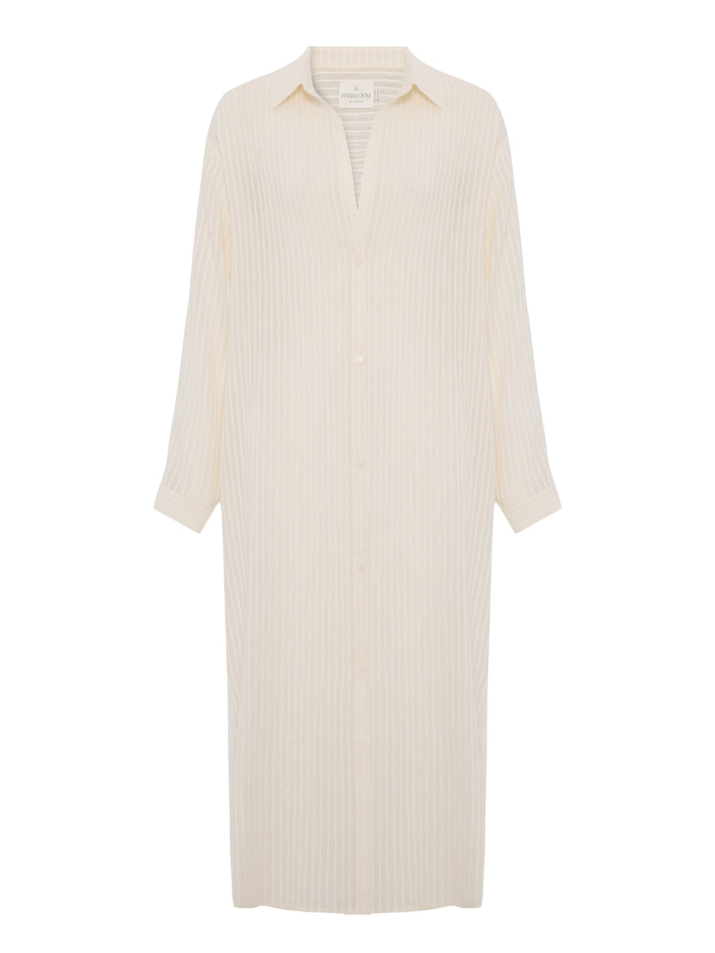 Voyage White Striped Button-Down Shirt Dress in 100% Turkish Cotton