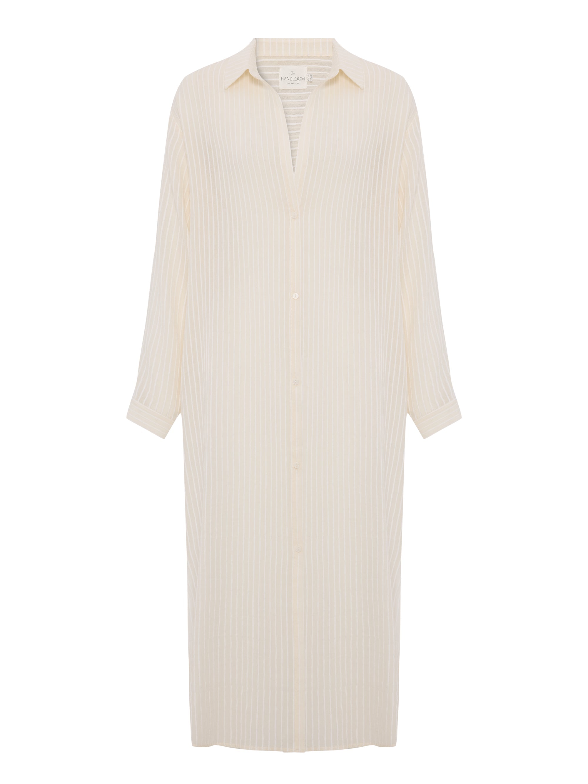 Voyage White Striped Button-Down Shirt Dress in 100% Turkish Cotton