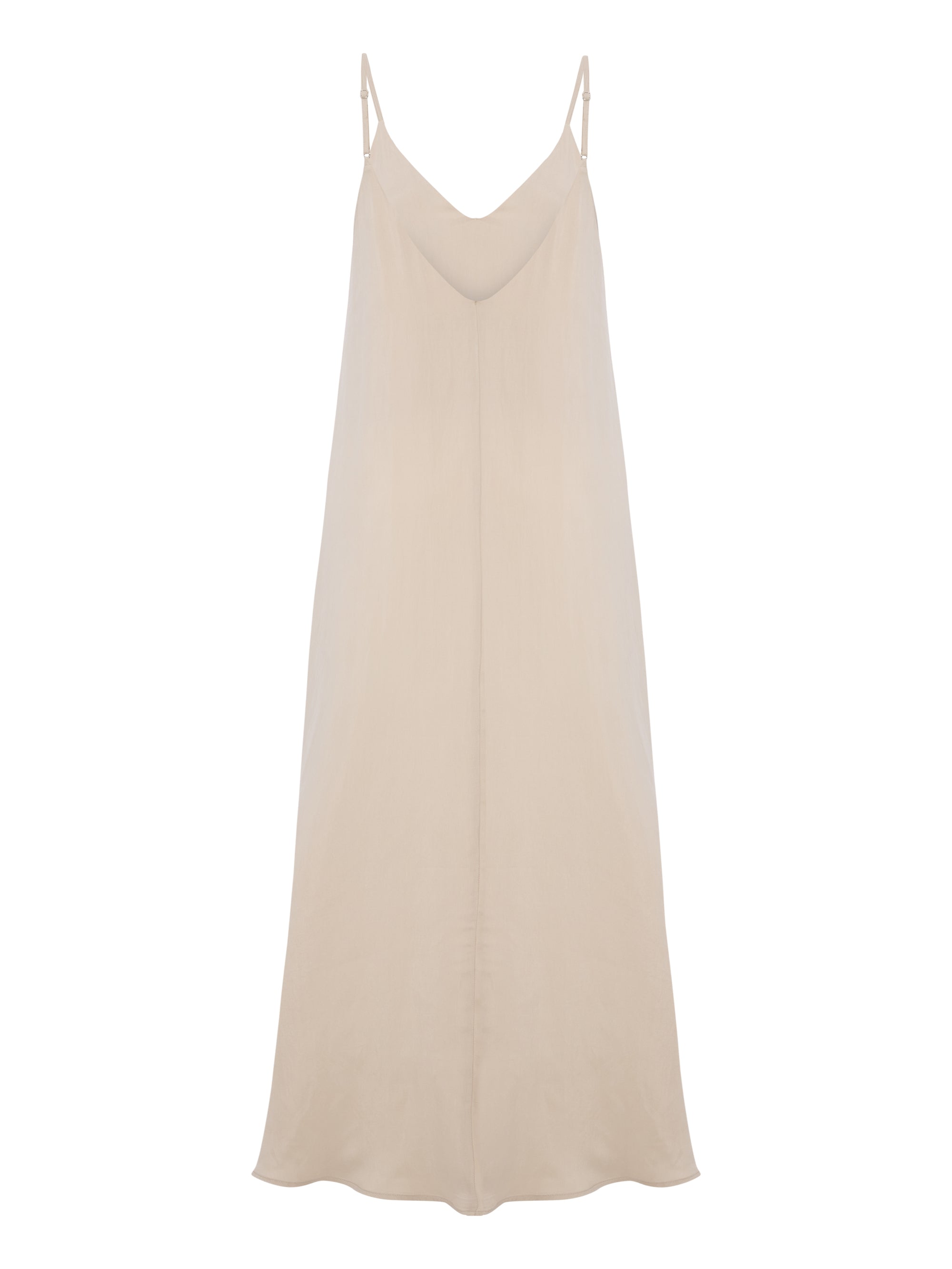 Lucid Flow Sand Maxi Dress – Voluminous Summer Style with Open Back