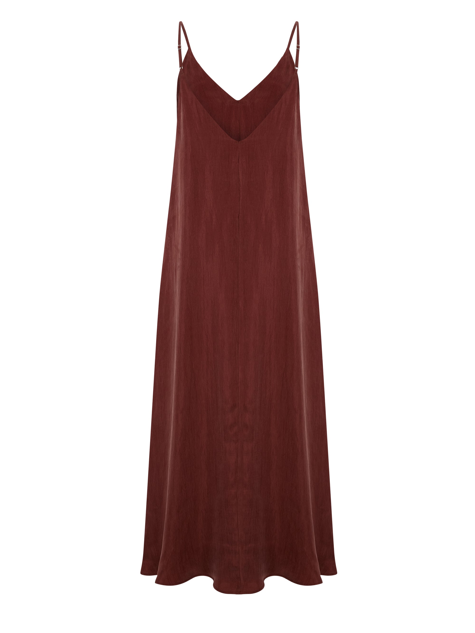 Lucid Flow Burgundy Maxi Dress with Open Back and Adjustable Straps