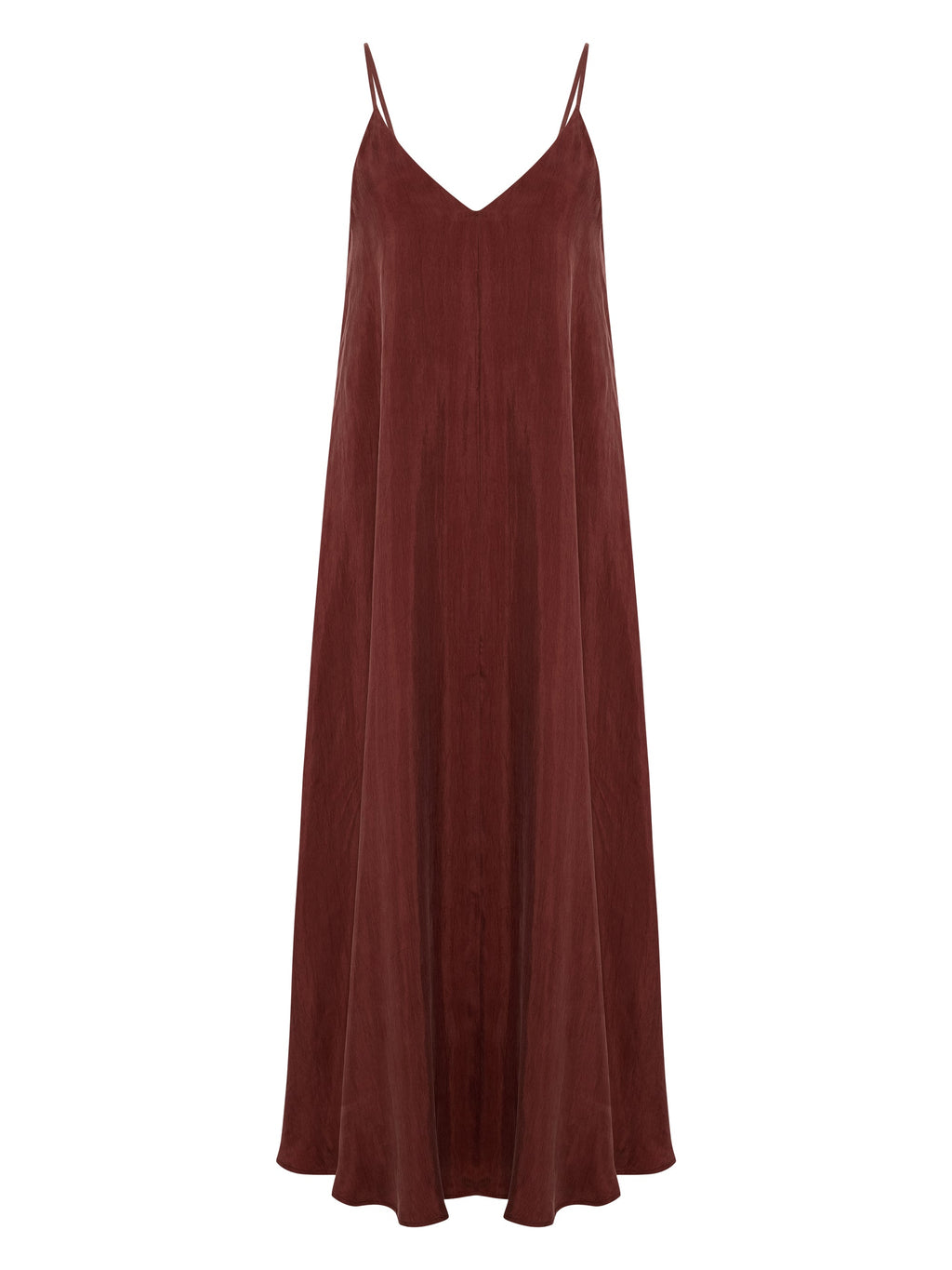 Lucid Flow Burgundy Maxi Dress with Open Back and Adjustable Straps