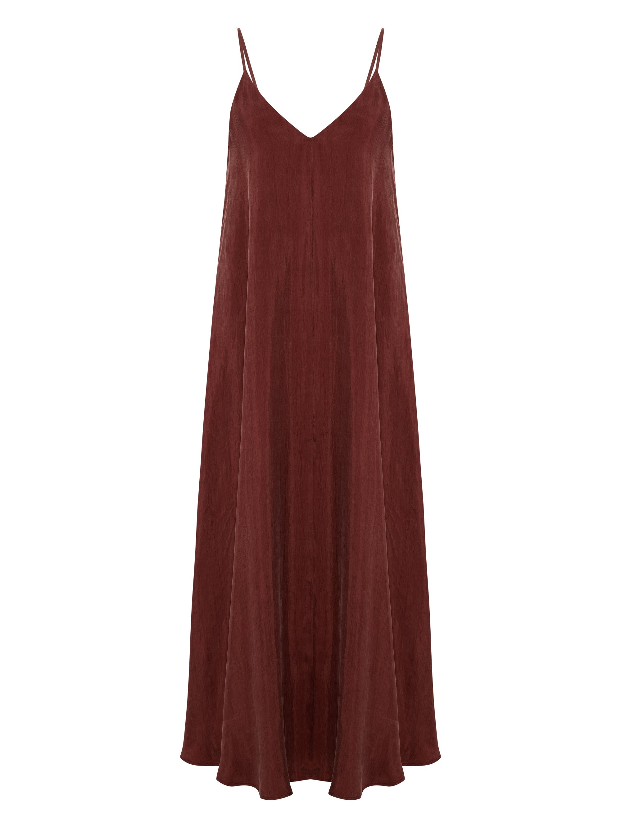Lucid Flow Burgundy Maxi Dress with Open Back and Adjustable Straps