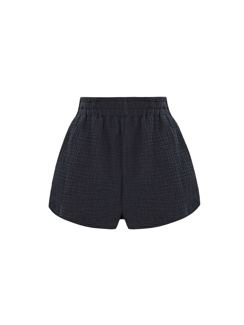 Echo Maxi Set - Navy: Oversized Button-Up Shirt & Elastic Waistband Shorts for Women and Men