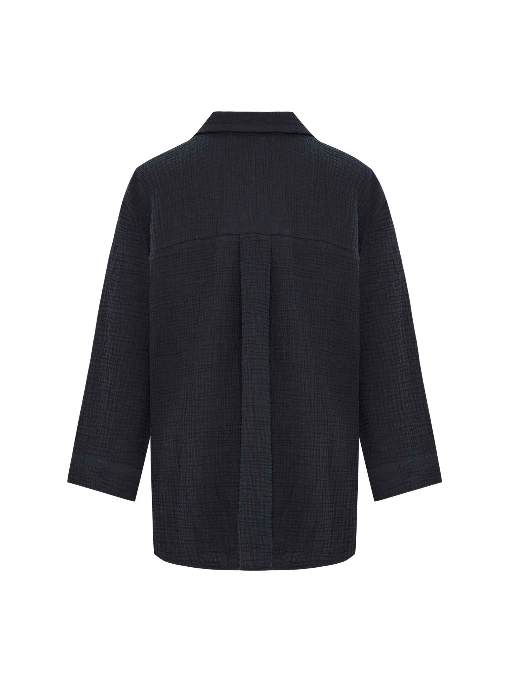 Echo Maxi Set - Navy: Oversized Button-Up Shirt & Elastic Waistband Shorts for Women and Men