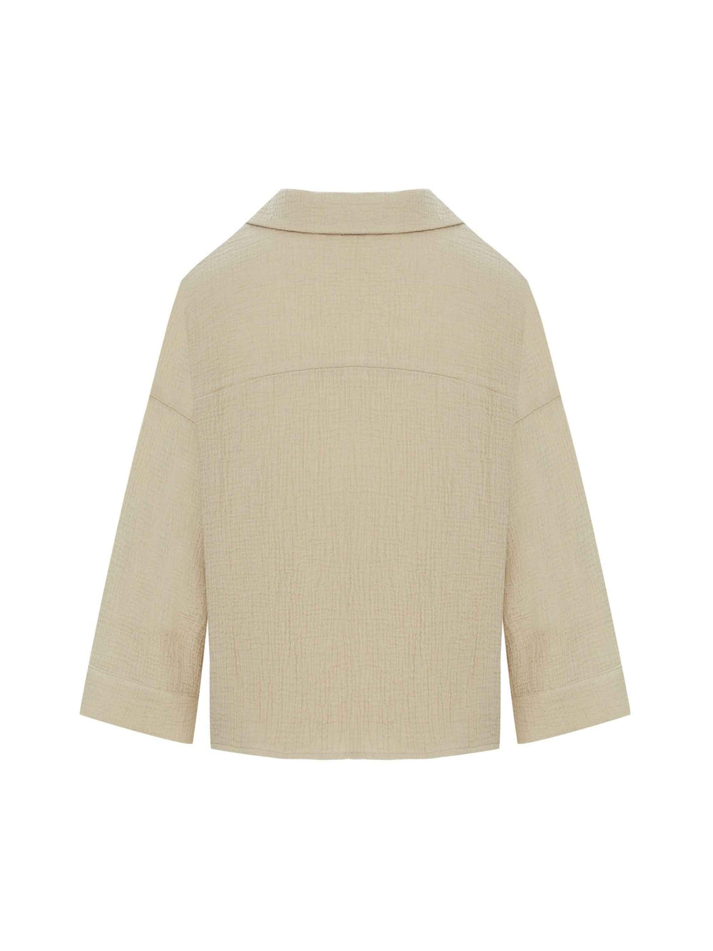 Echo Mini Shirt in Oatmeal - Turkish Handloomed Soft-Crinkle Cotton, One Size Fits Most