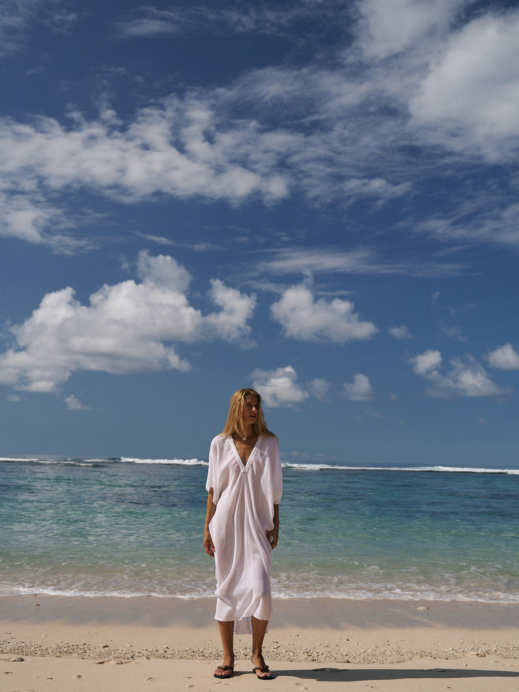Esti White Midi Tunic in 100% Turkish Crinkled Cotton