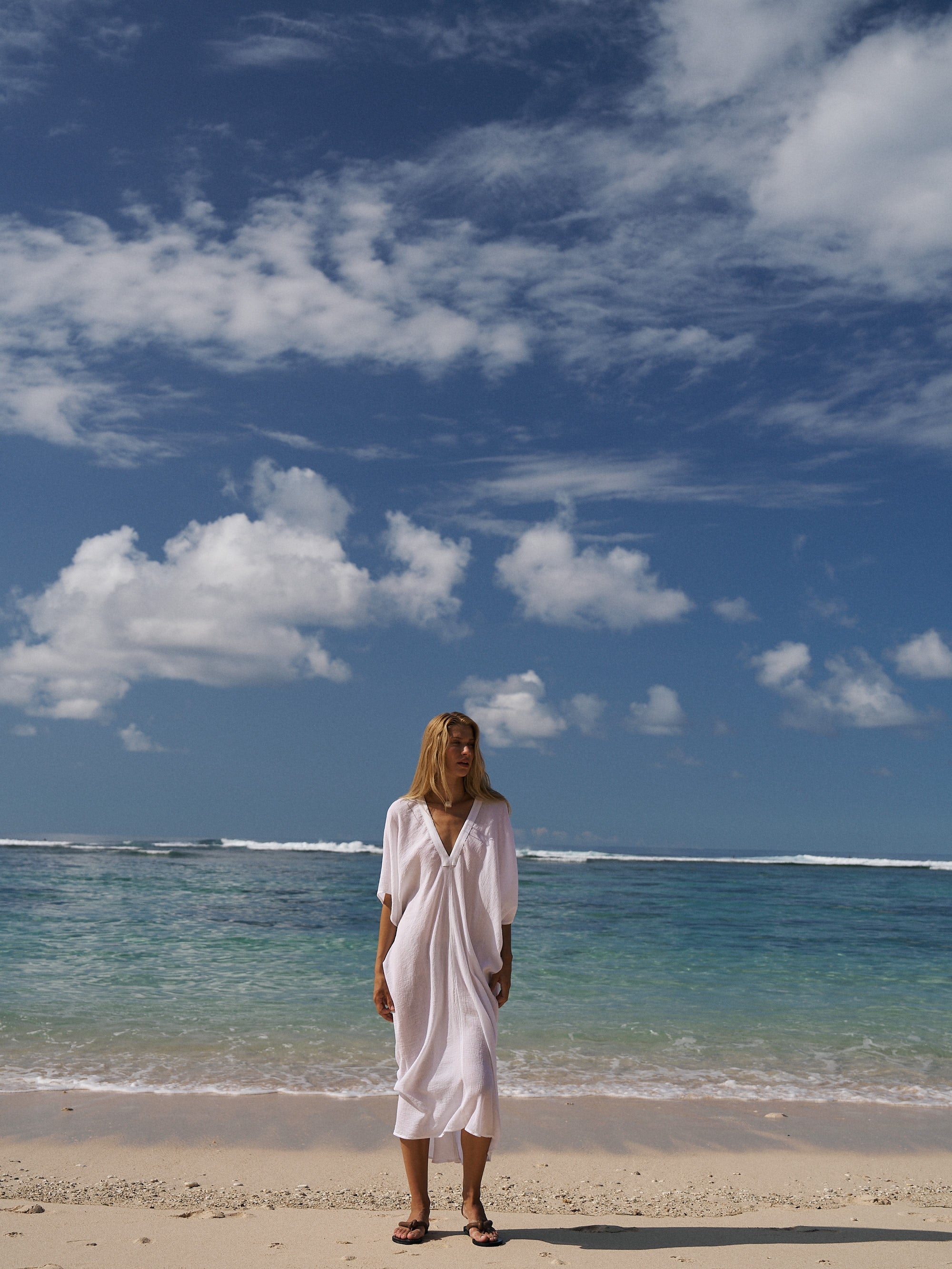 Esti White Midi Tunic in 100% Turkish Crinkled Cotton
