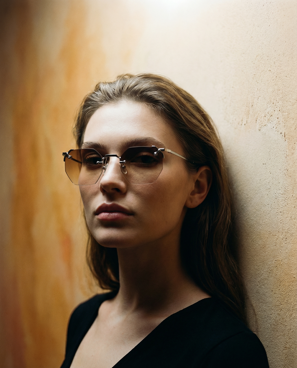 Aplos Hexagon Rimless Sunglasses – Minimalist Unisex Designer Shades with UV400 Protection