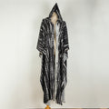 Hooded Kimono Robe in black