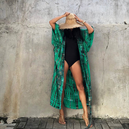 Pink Tie Dye Long Cardigan Kaftan