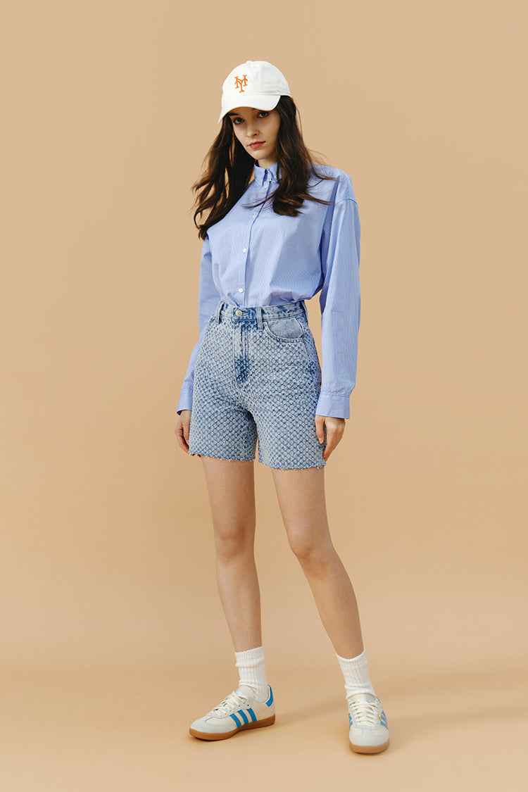 Venice Tweed High-Rise Denim Shorts HJ803 - Final Sale