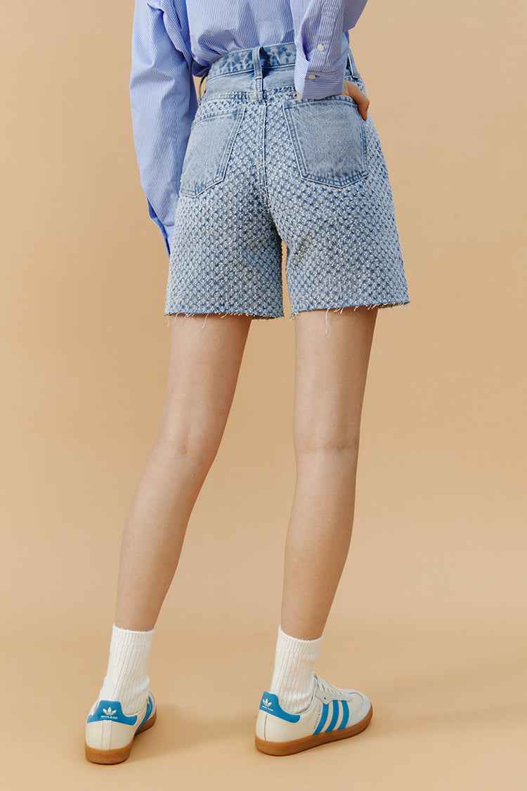 Venice Tweed High-Rise Denim Shorts HJ803 - Final Sale