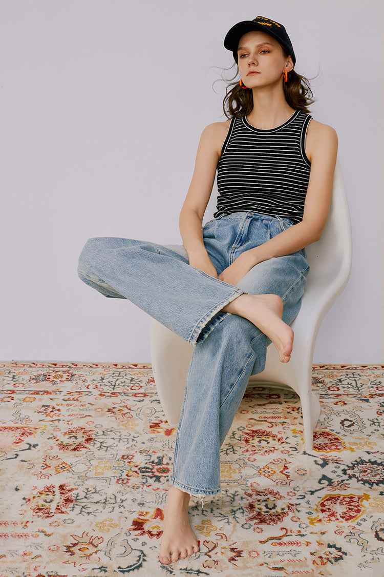 Fun Citywide Jeans HJ105 – High-Rise Wide-Leg Denim Pants