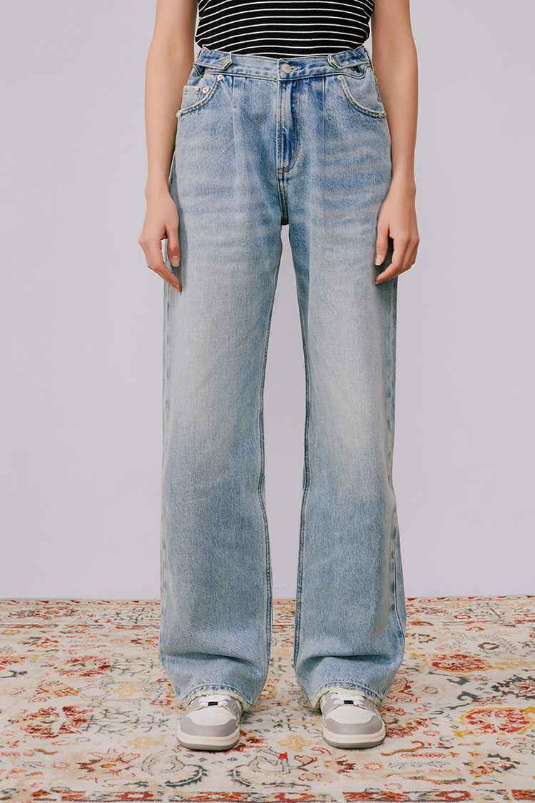 Fun Citywide Jeans HJ105 – High-Rise Wide-Leg Denim Pants
