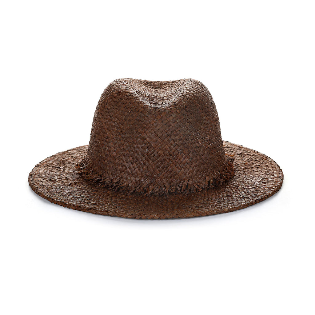 Laguna Natural Raffia Fedora Hat with 3" Brim, Handmade in the USA