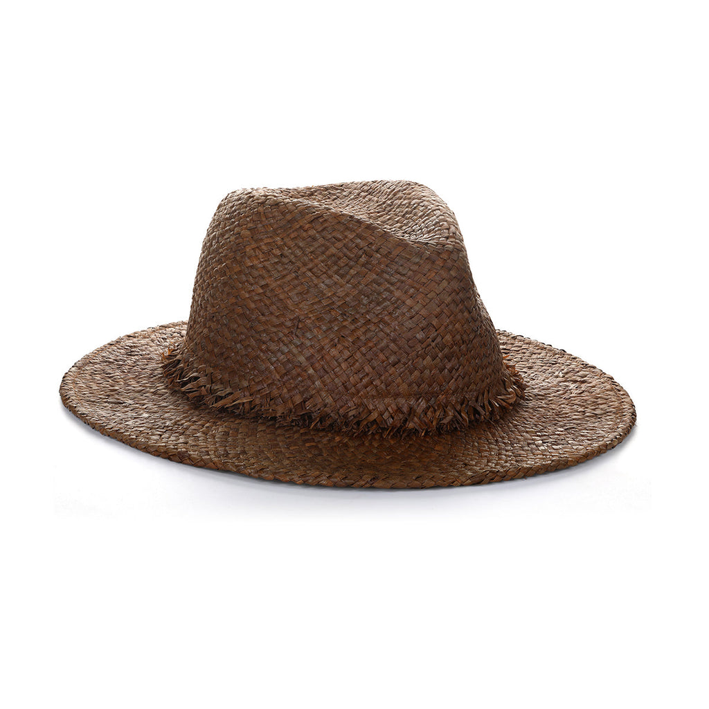 Laguna Natural Raffia Fedora Hat with 3" Brim, Handmade in the USA