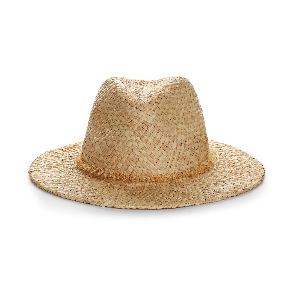 Laguna Natural Raffia Fedora Hat with 3" Brim, Handmade in the USA