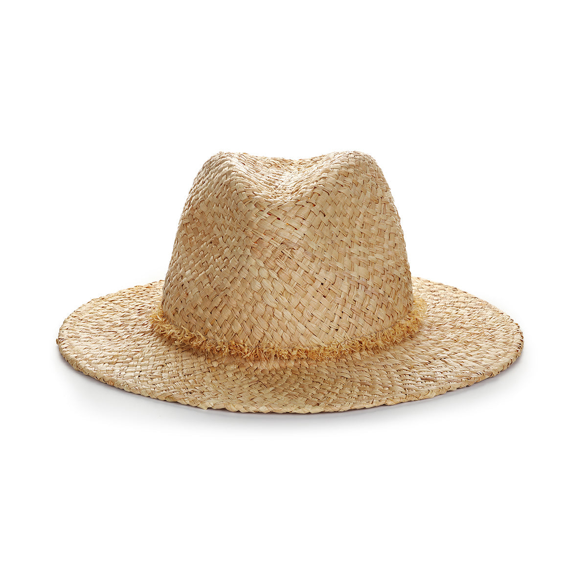 Laguna Natural Raffia Fedora Hat with 3" Brim, Handmade in the USA