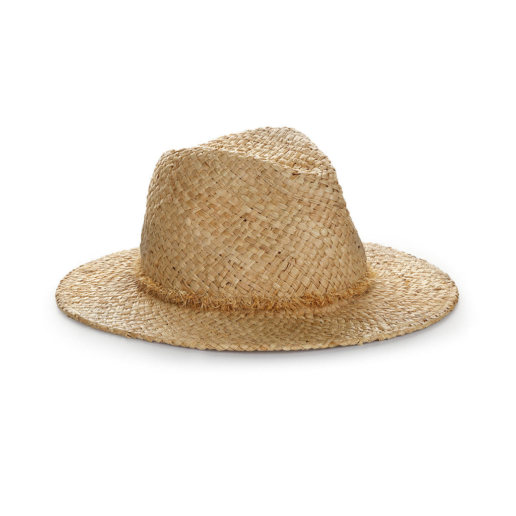 Laguna Natural Raffia Fedora Hat with 3" Brim, Handmade in the USA