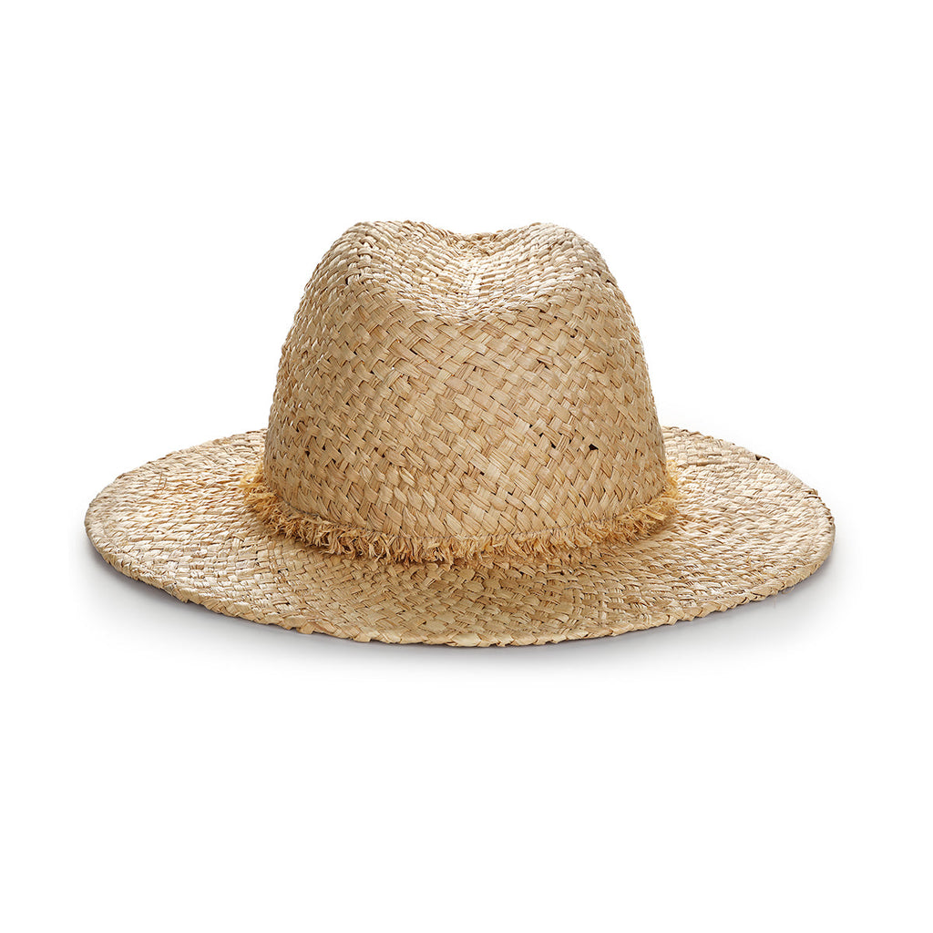 Laguna Natural Raffia Fedora Hat with 3" Brim, Handmade in the USA