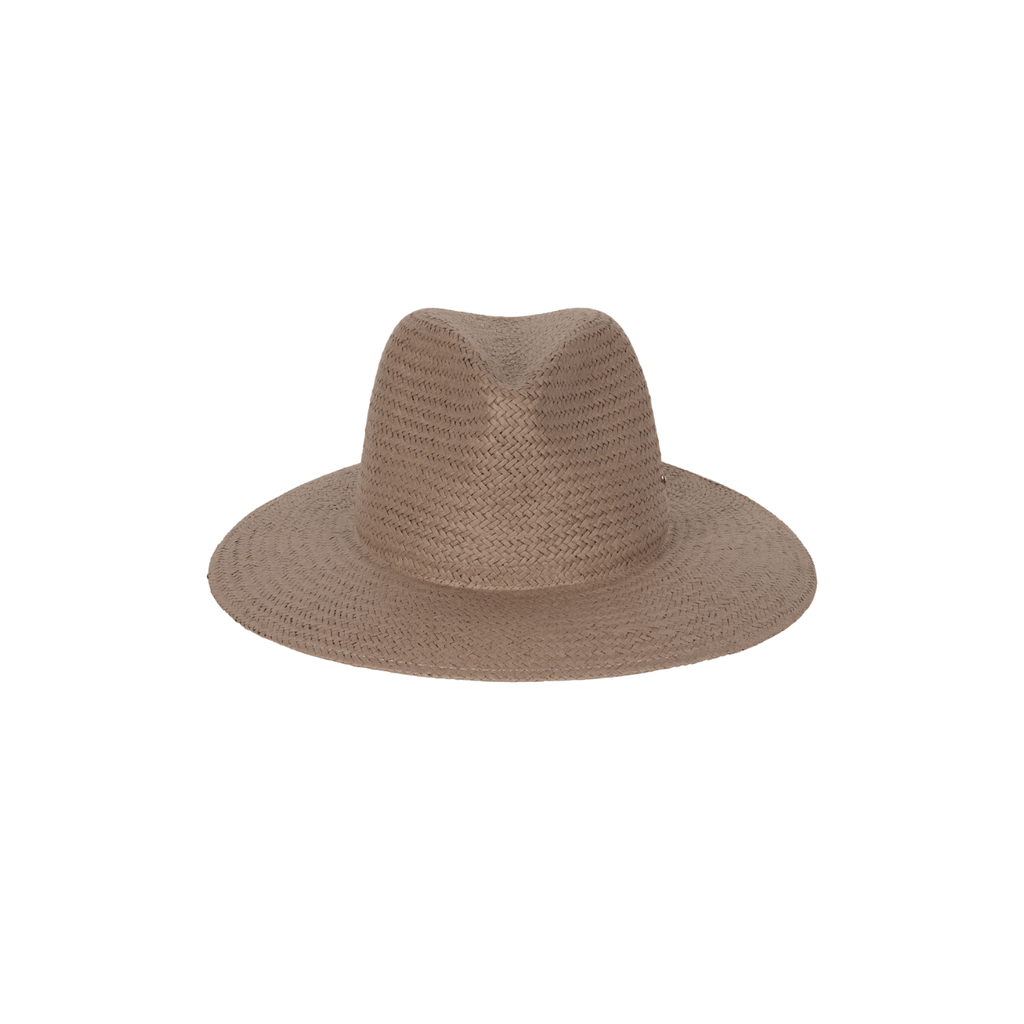 Liza Packable Straw Hat in limestone — front view
