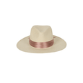 Handwoven Toquilla Panama Hat in mauve — front view