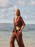 Lucid Tie-Front Shirt in Burgundy