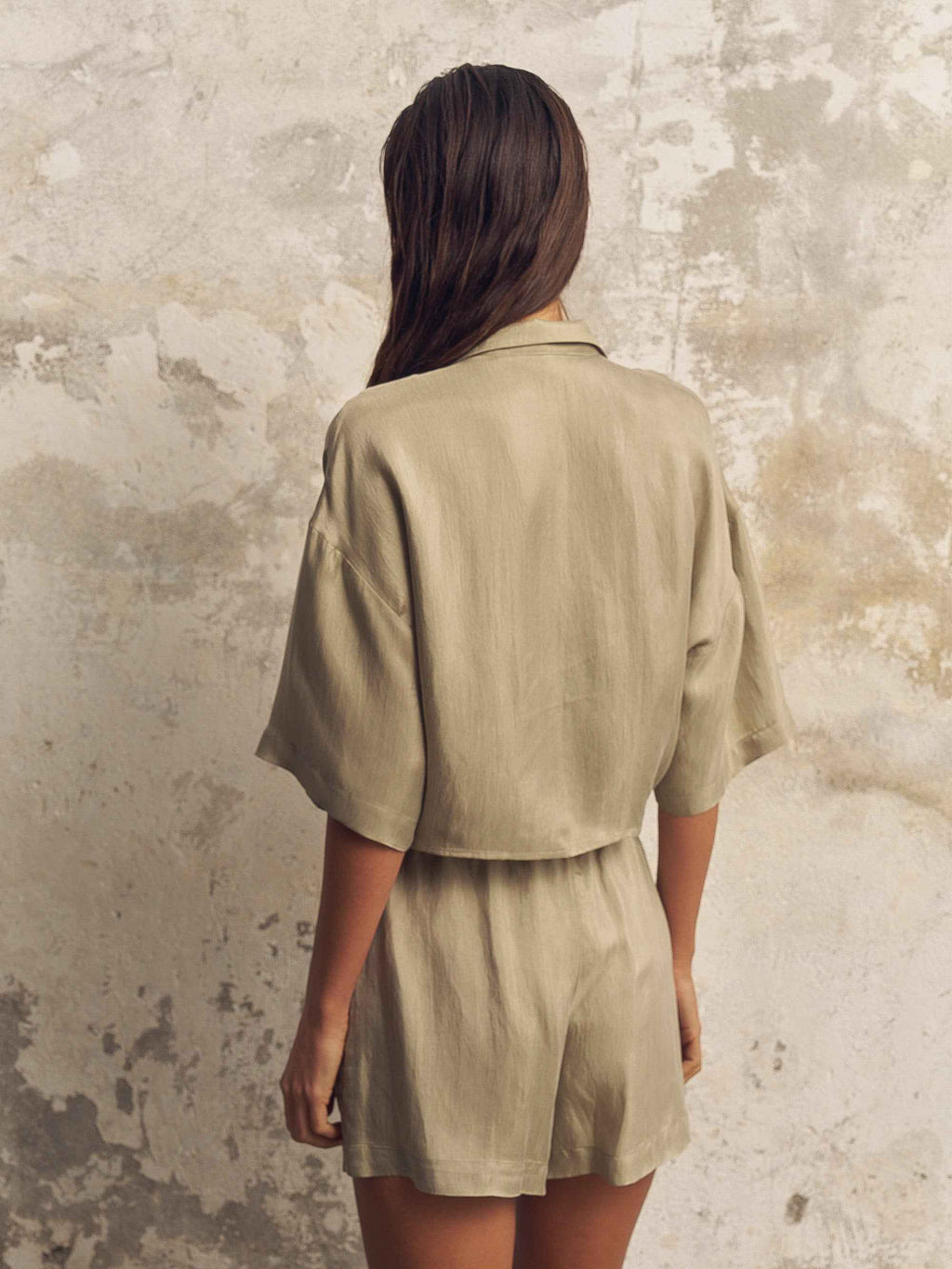 Lucid Flow Tie Shorts in Khaki Green