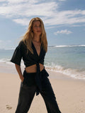 Lucid Tie Front Shirt in Black