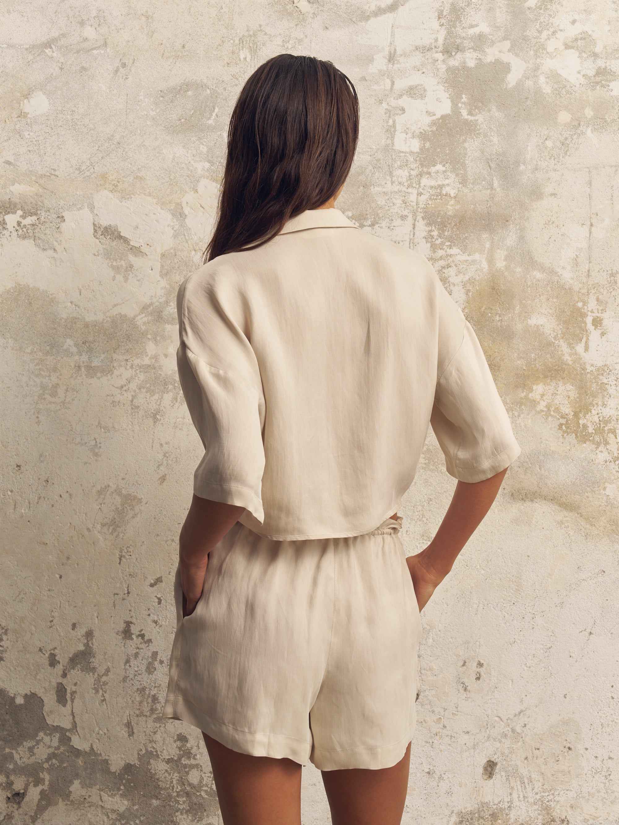 Lucid Tie-Front Shirt in Sand
