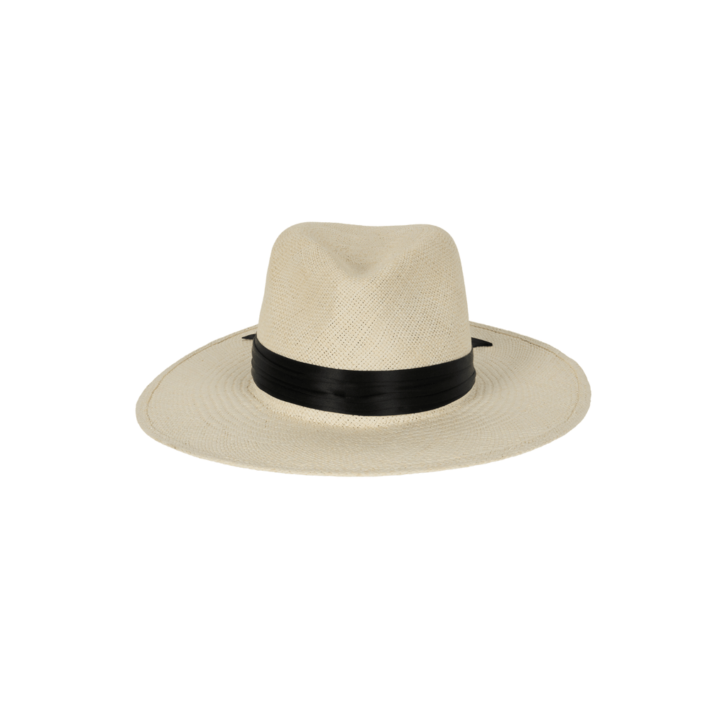 Handwoven Toquilla Panama Hat in black — front view