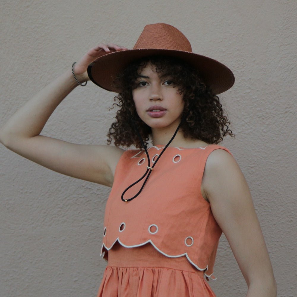 Toquilla Straw Panama Sun Hat with Chin Cord
