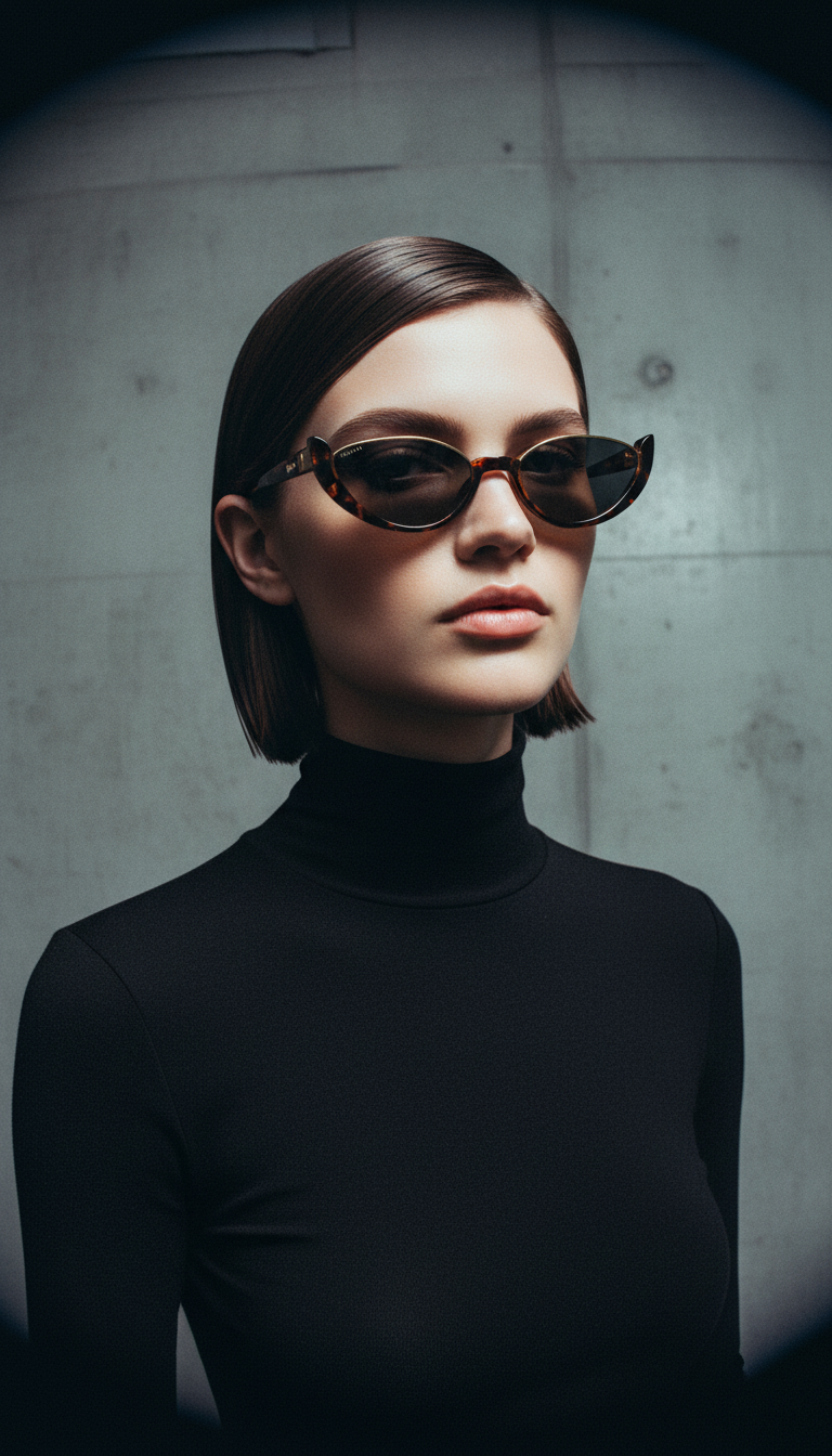 Cossino Monaco Amor Acetate Cat-Eye Sunglasses – Black Frame with Gold Accents, UV400 Italian Mazzucchelli Acetate