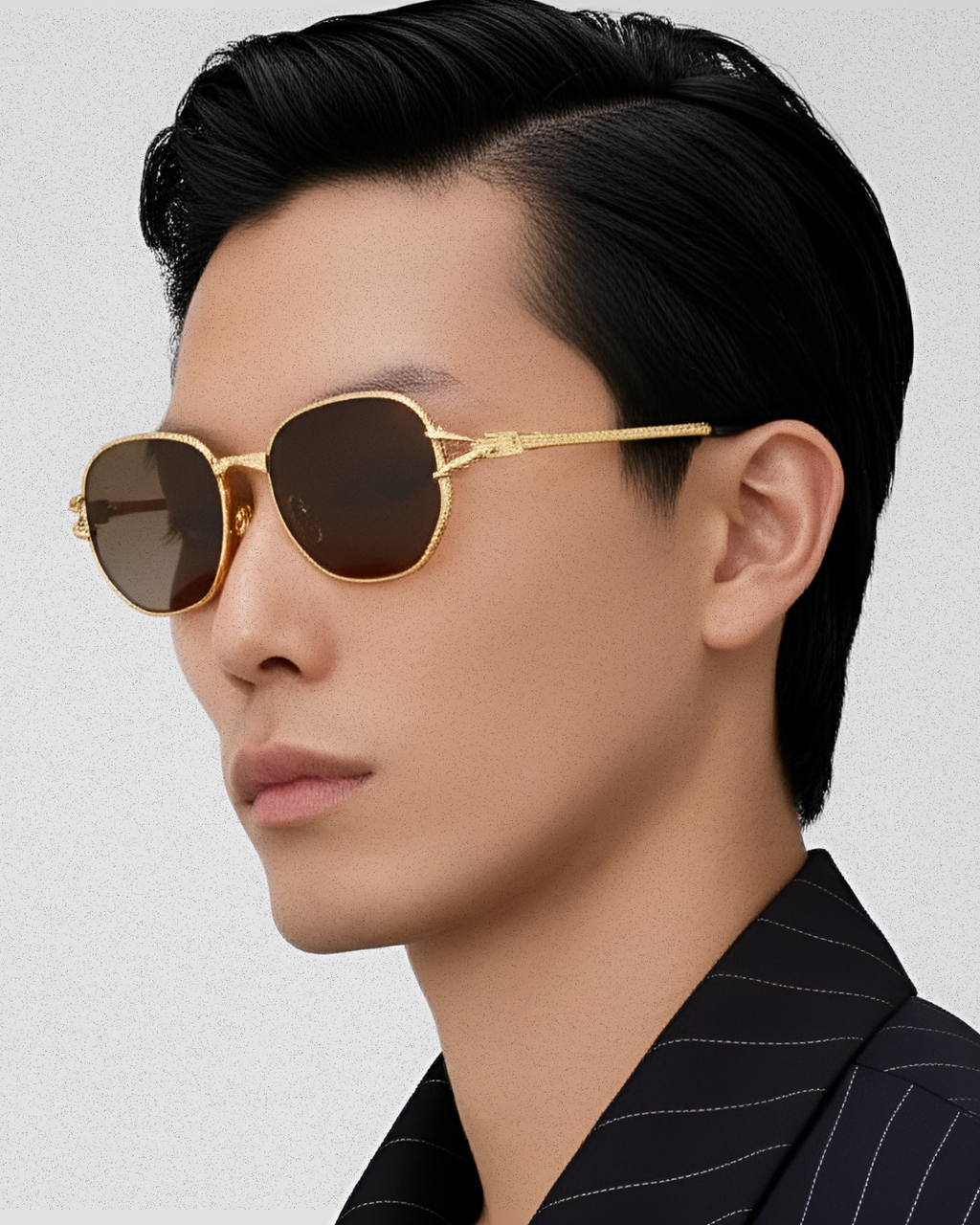 Jean Brun Brown Metal Frame Sunglasses – UV400, Anti‑Shatter Nylon Lenses, Unisex Luxury