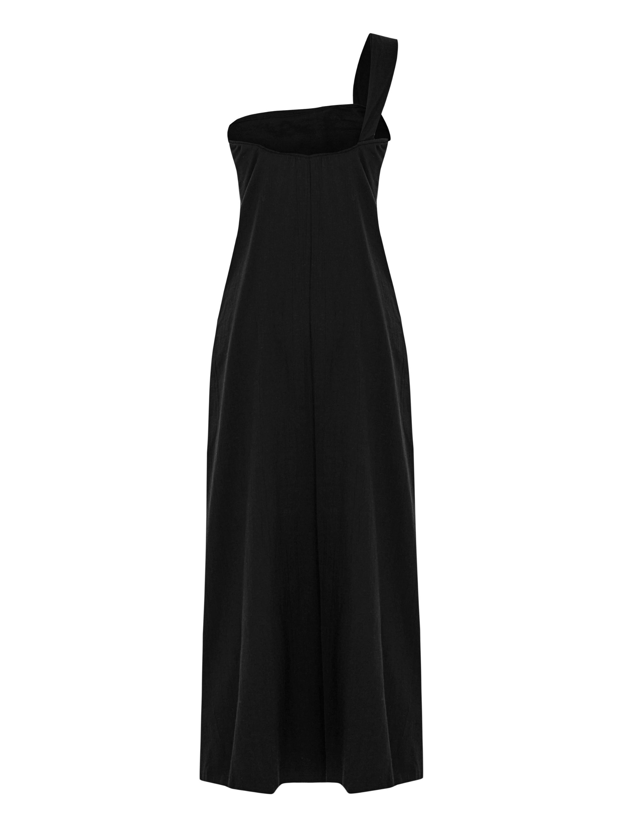Pia One-Shoulder Maxi Dress in Black – 100% Turkish Cotton