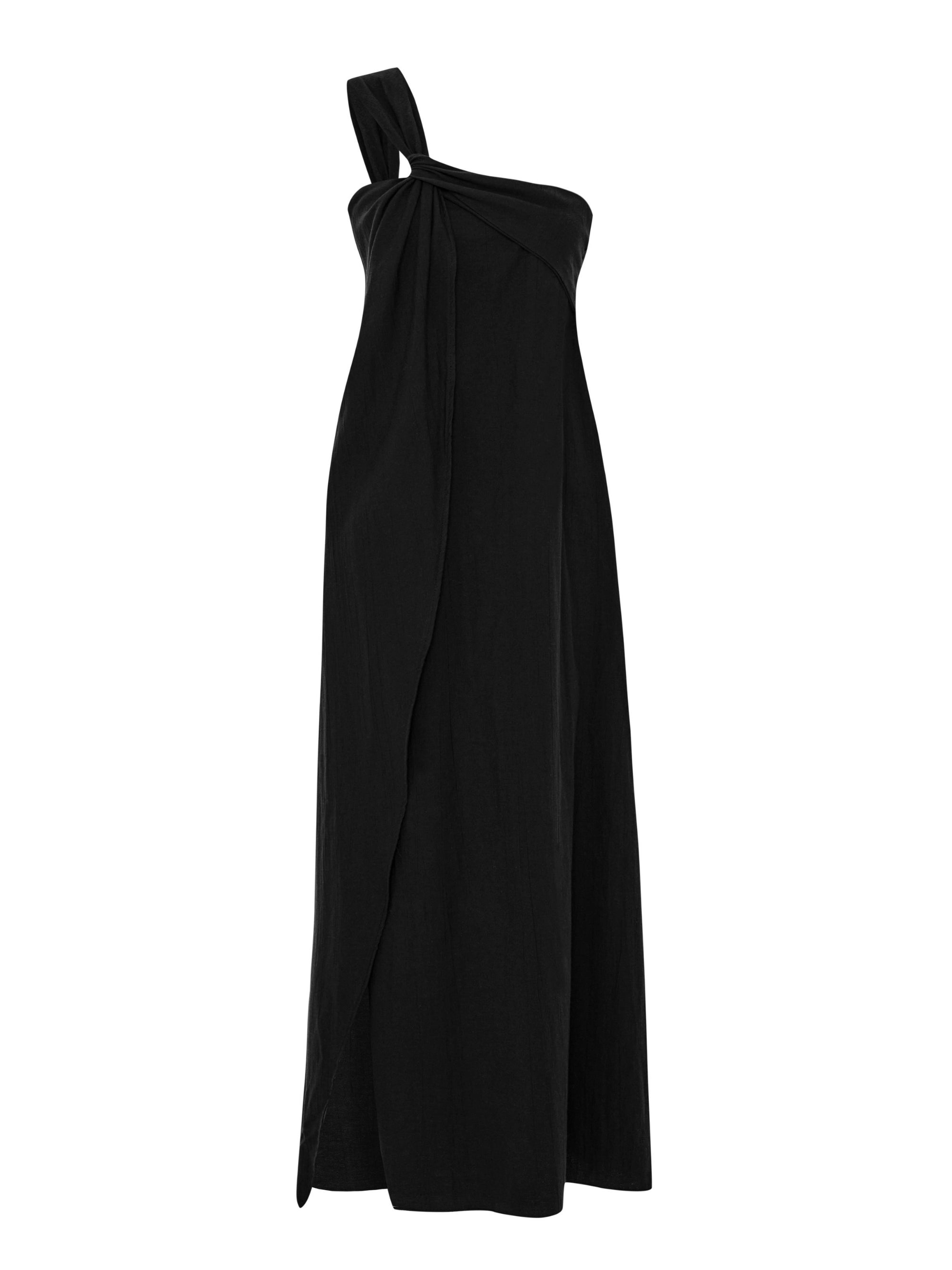 Pia One-Shoulder Maxi Dress in Black – 100% Turkish Cotton