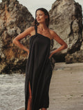 Pia One-Shoulder Maxi Dress in Black – 100% Turkish Cotton