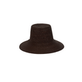 Packable Woven Straw Bucket Hat in chocolate — front view