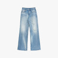 Custom Title — "West City Rhythm" Handmade Whisker Washed Flared Jeans Spring