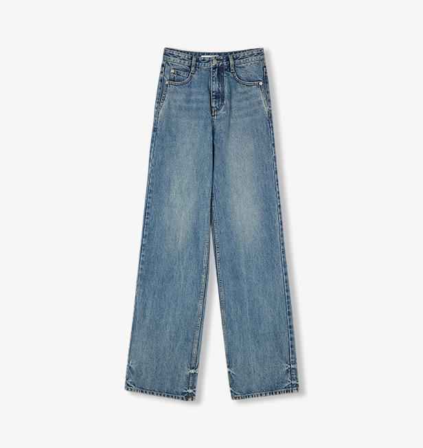 Classic Retro Crafted Washed Organic Cotton Retro Straight Slim Jeans