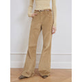 "Seaside Café" Low-Waist Flared Corduroy Pants in khaki