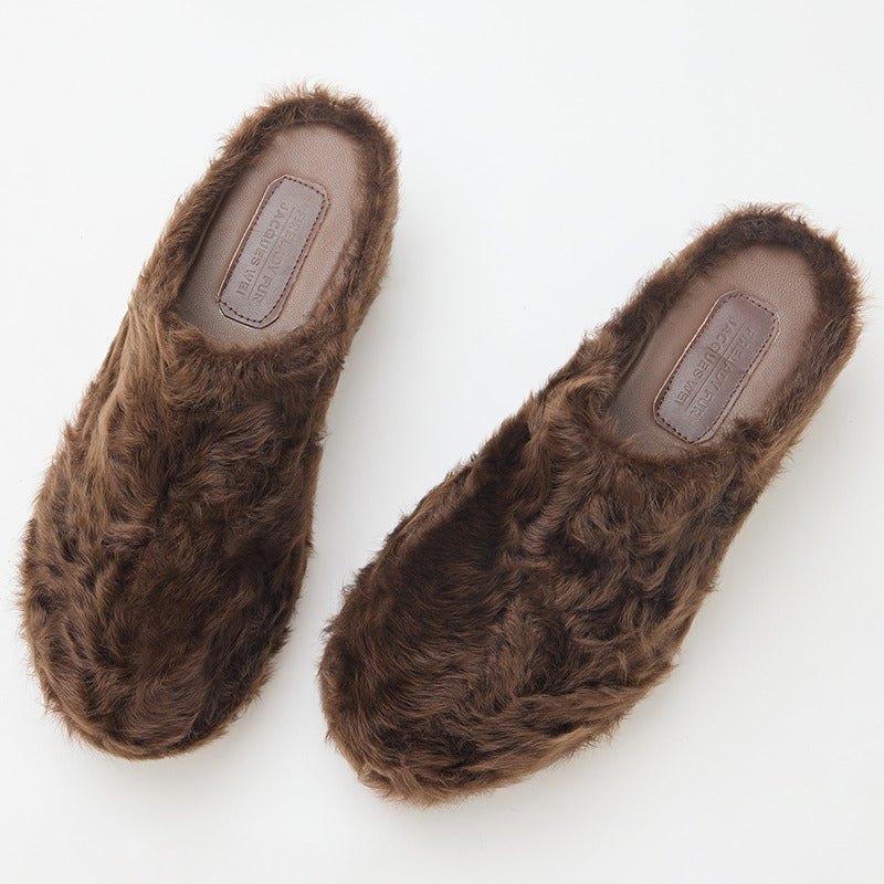 FF × JW Fur-Lined Slip-On Platform Slides