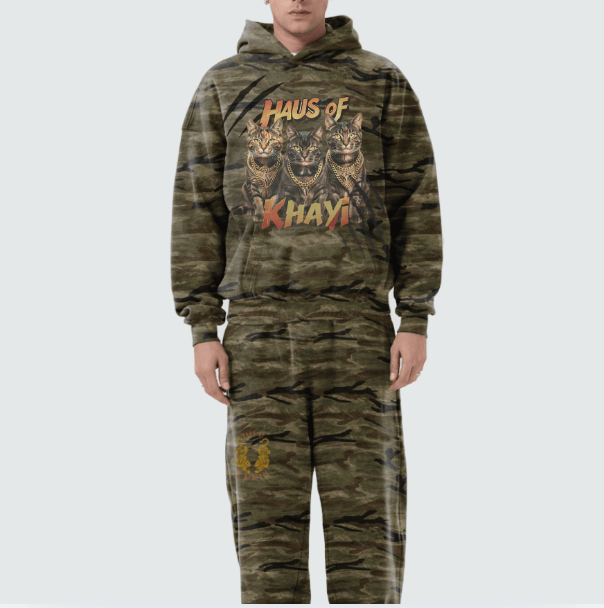 Khayi Camo Curved-Leg Sweatpants