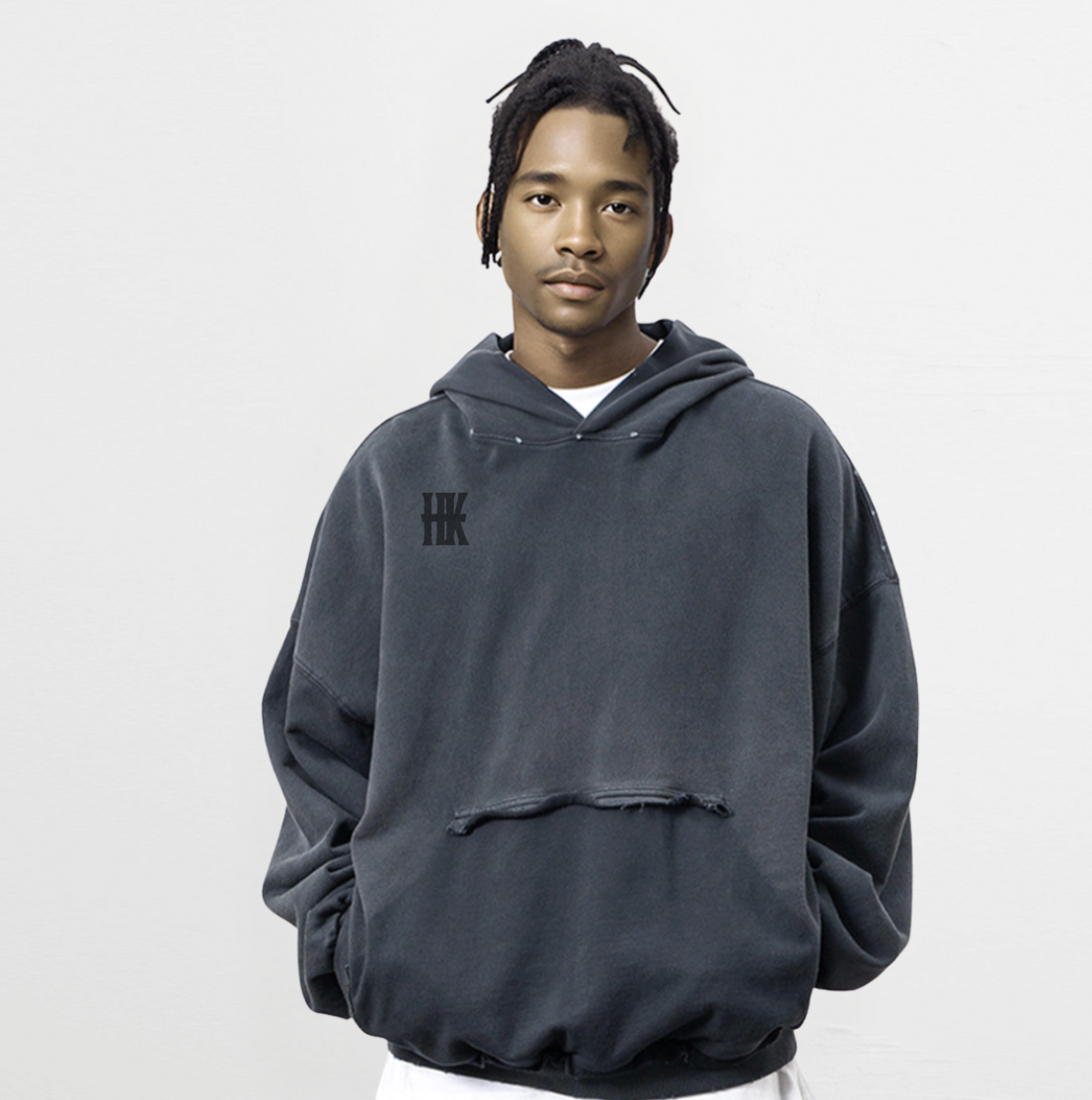 Black Cats Distressed Hoodie